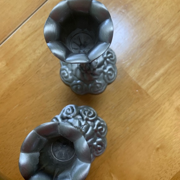 Pewter Cherub Candle Holders - set of 2 - Picture 3 of 4